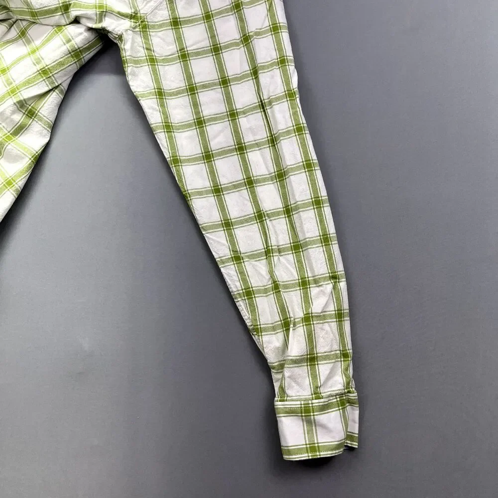 Mocotono Men's Long Sleeve‎ Green Plaid Button Up Size L Casual